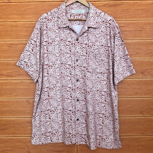 Vintage Silk Hawaiian Shirt: Island Republic Paisley Print, Size XL