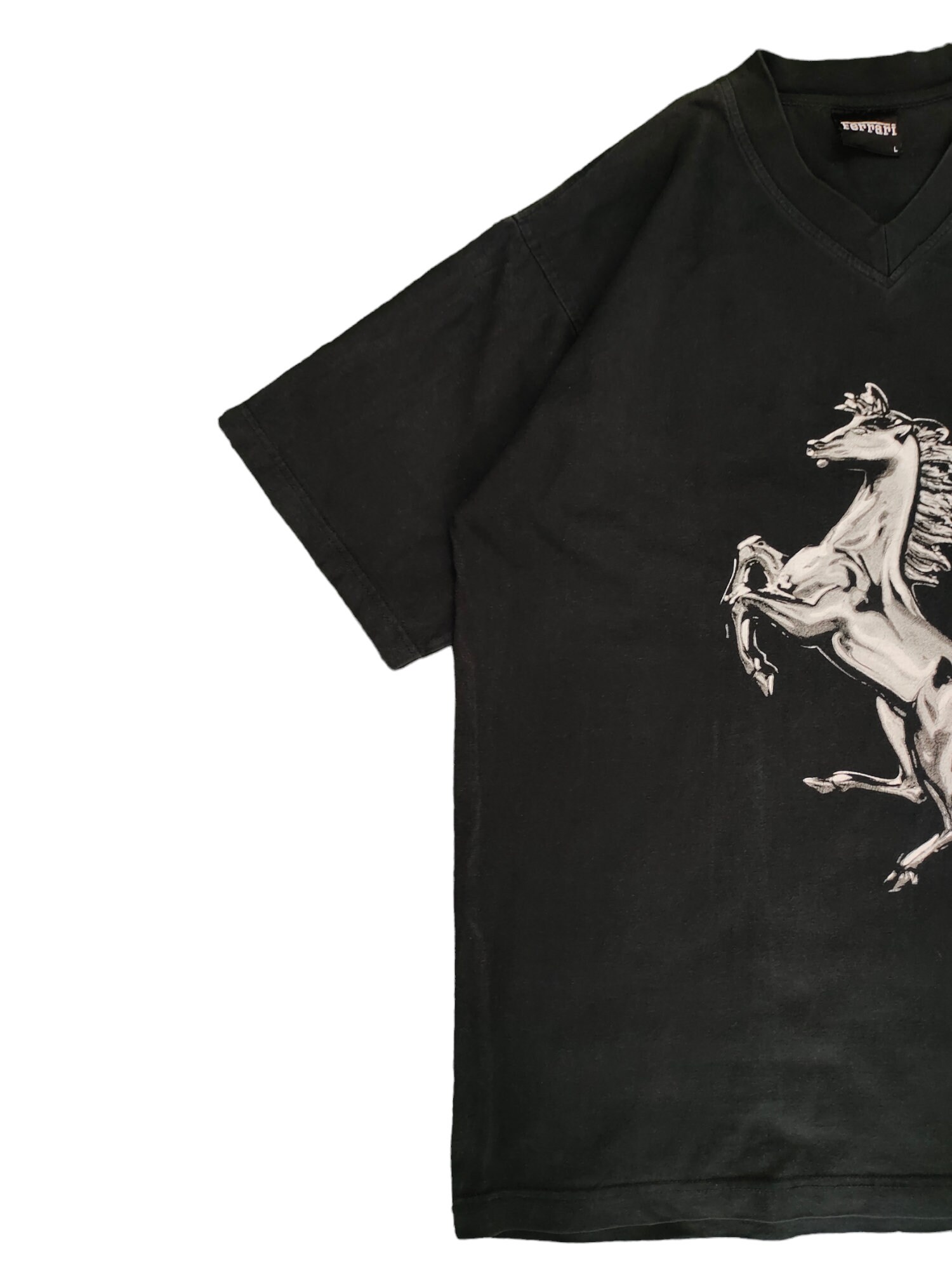 T-shirt Vintage Ferrari – Noir, Taille M, Coton, Logo Officiel