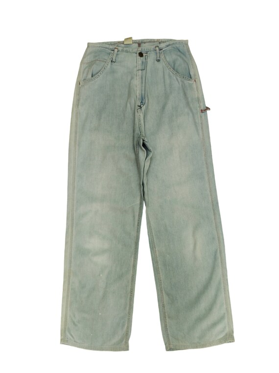 Vintage 90s 45rpm Buckle Back Baggy Denim Pants W… - image 2