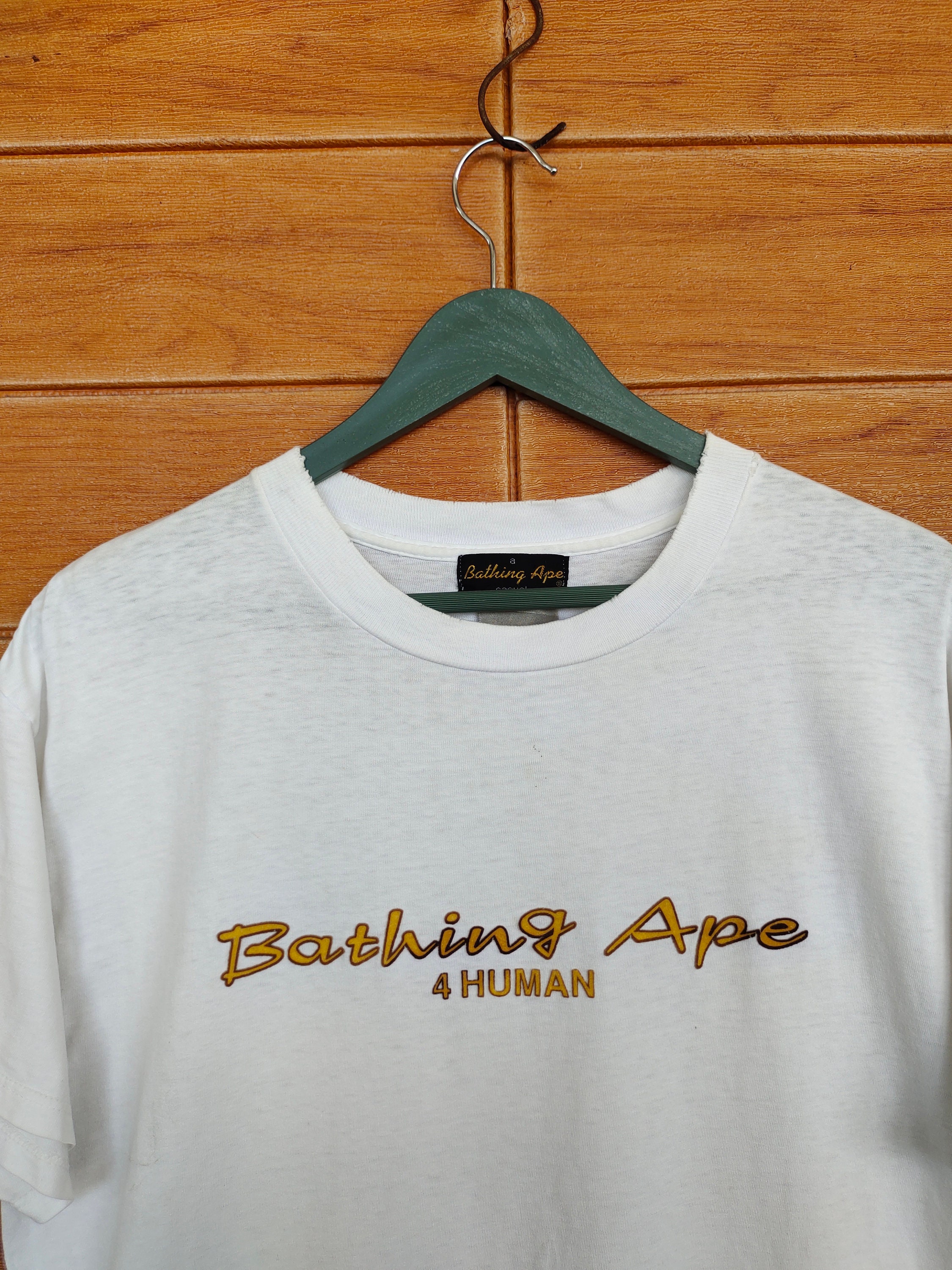 大流行中！ 90s Vintage BAPE T-shirt Distressed Oneita HUMAN 4 トップス