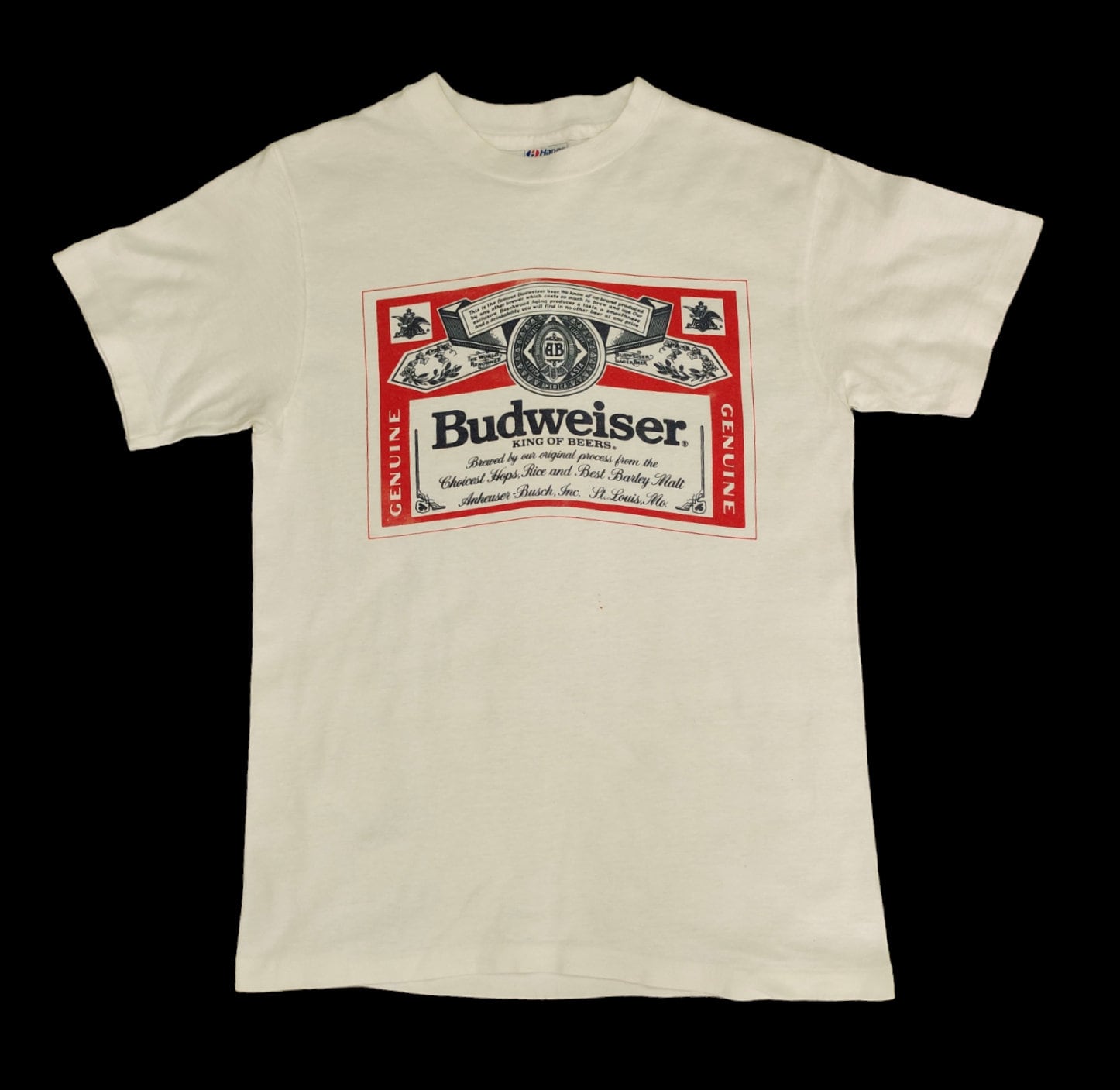 Vintage 90s Budweiser Iconic Logo T-shirt / King of Beer / Hanes
