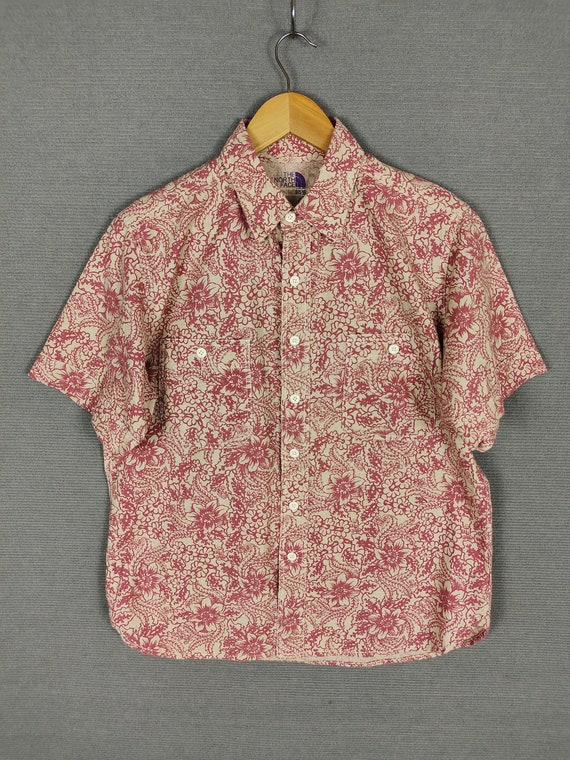 Vintage the North Face Purple Label Nanamica Flower Printed Shirt 