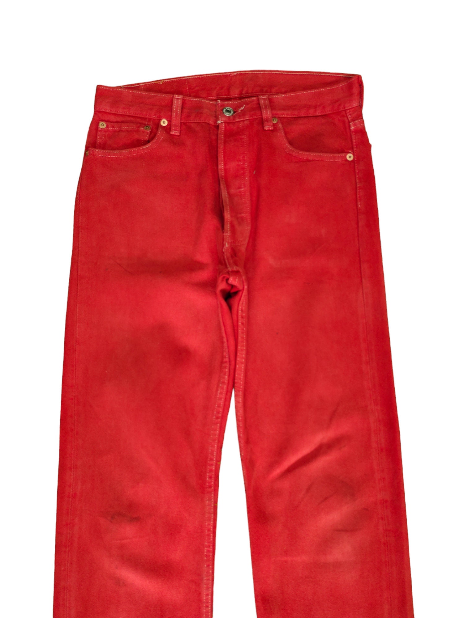 Vintage Levis 501 Red Denim Jeans - W30 L31.5 - Etsy