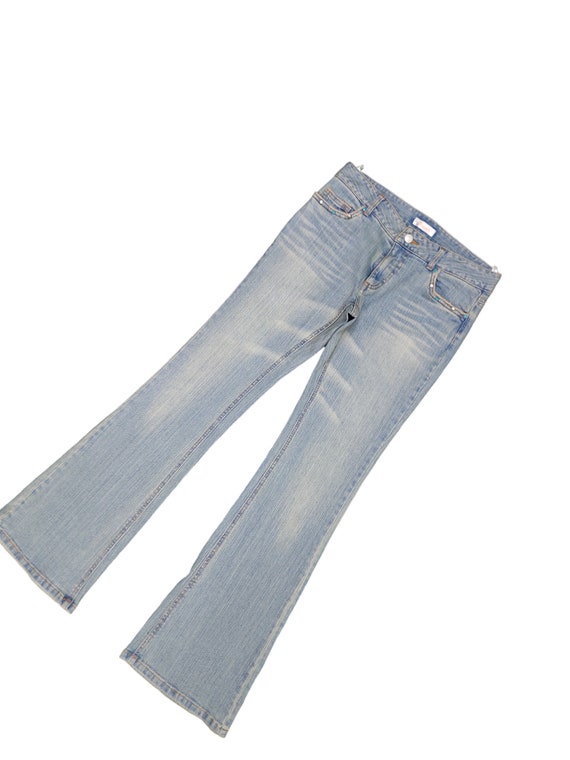 W30x31 Flare Jeans Muuga Distress Faded Boot Cut Y2k Low W30x31 Flare Jeans Muuga Distress Faded Boot Cut Y2k Low