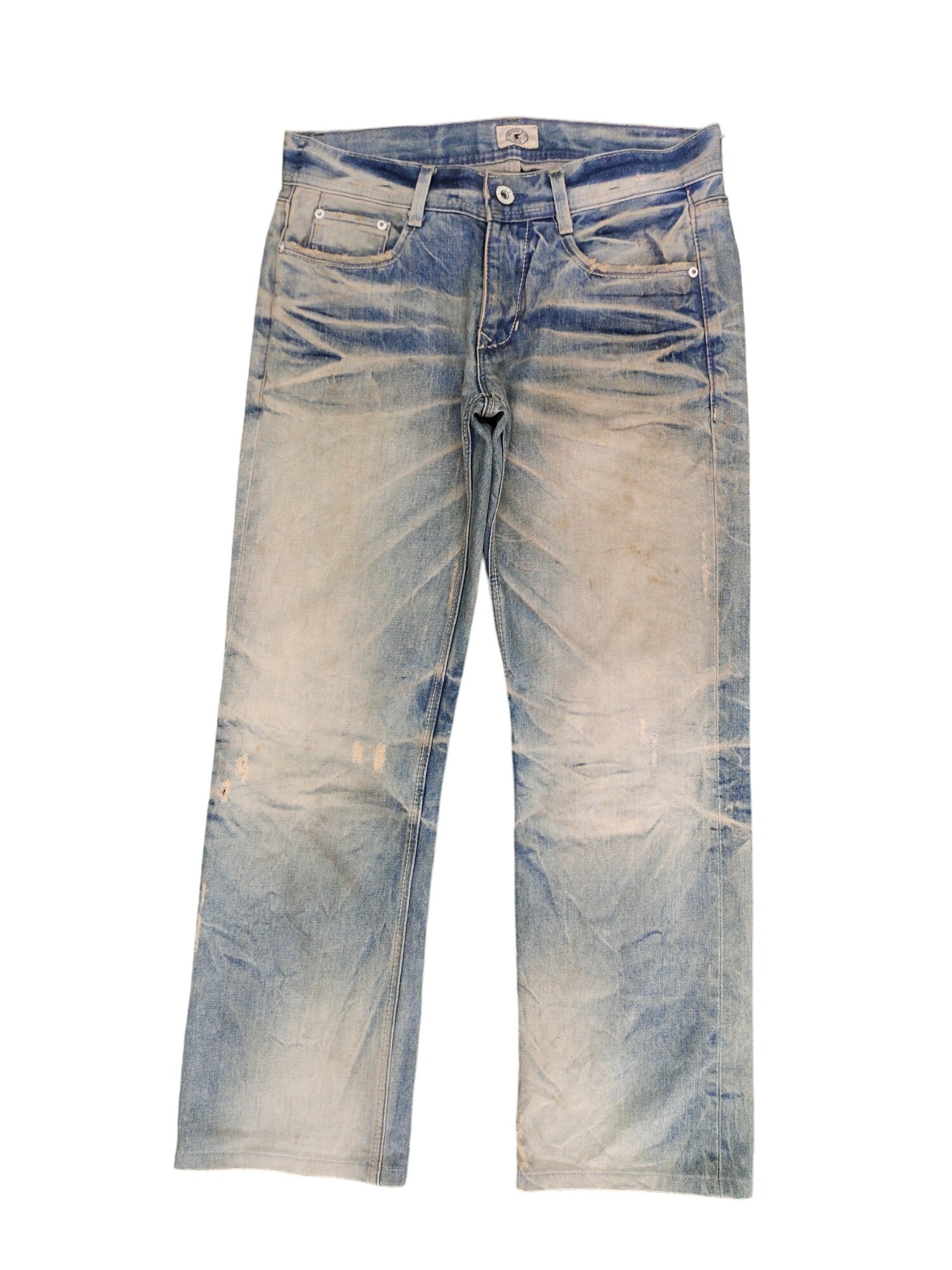 パンツ hard faded clawmark denim AVH Custom Clawmark Distressed Jeans - Faded Denim, Waist 32 - Etsy UK
