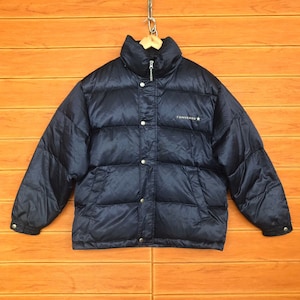 Vintage CONVERSE Puffer Jacket / Blue Black / Converse / Sportwear / Winter Jacket / Streetwear / Size M