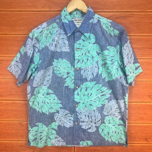 Vintage 80s Hawaiian Cooke Street Honolulu Reverse Print Shirt / Aloha Wear Shirt / Rockabilly Shirt / Summer Shirt / Size M