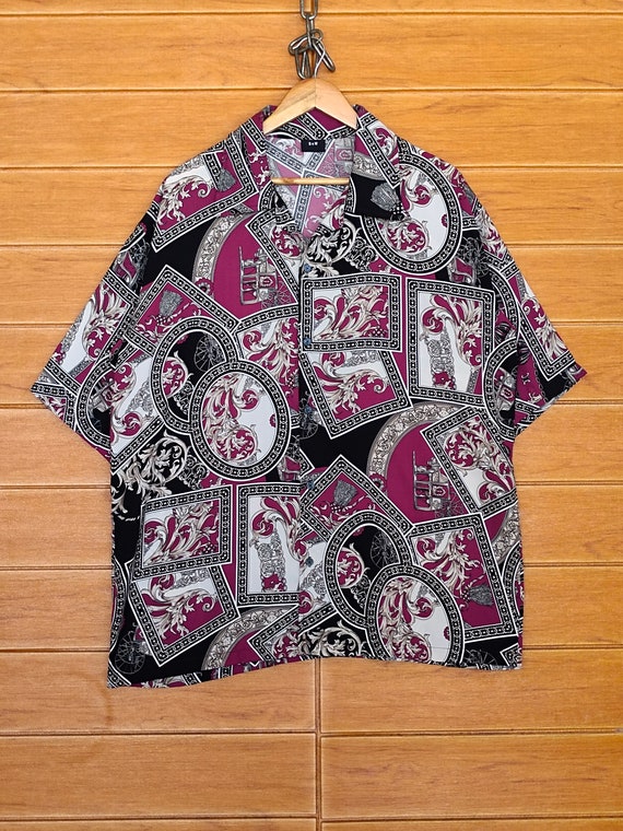 Vintage Japanese BnW Baroque Novelty Shirt / Baro… - image 2