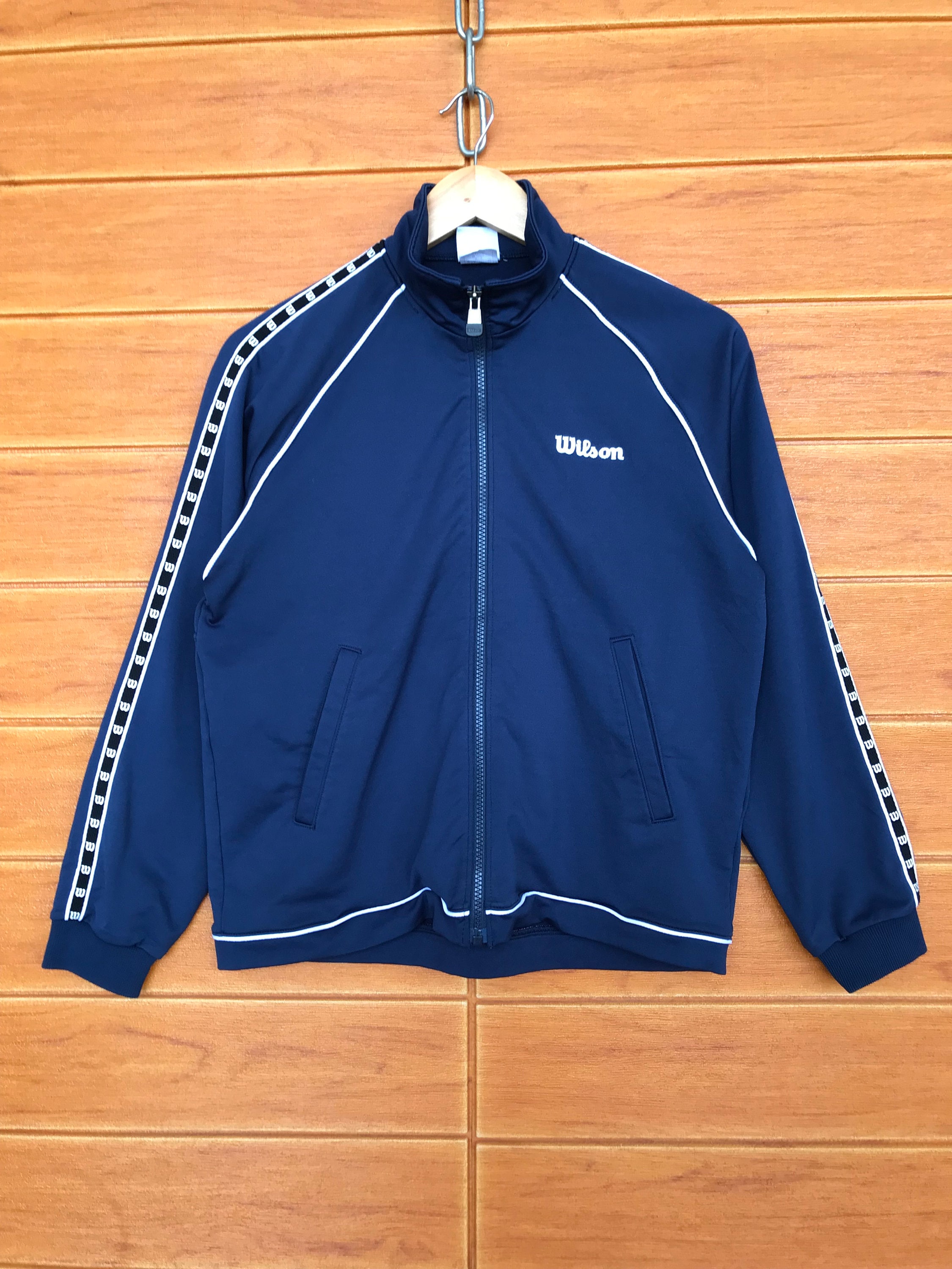Vintage 90s WILSON Side Tape Track Top Ladies Jacket Vintage 90s WILSON Side Tape Track Top Ladies Jacket