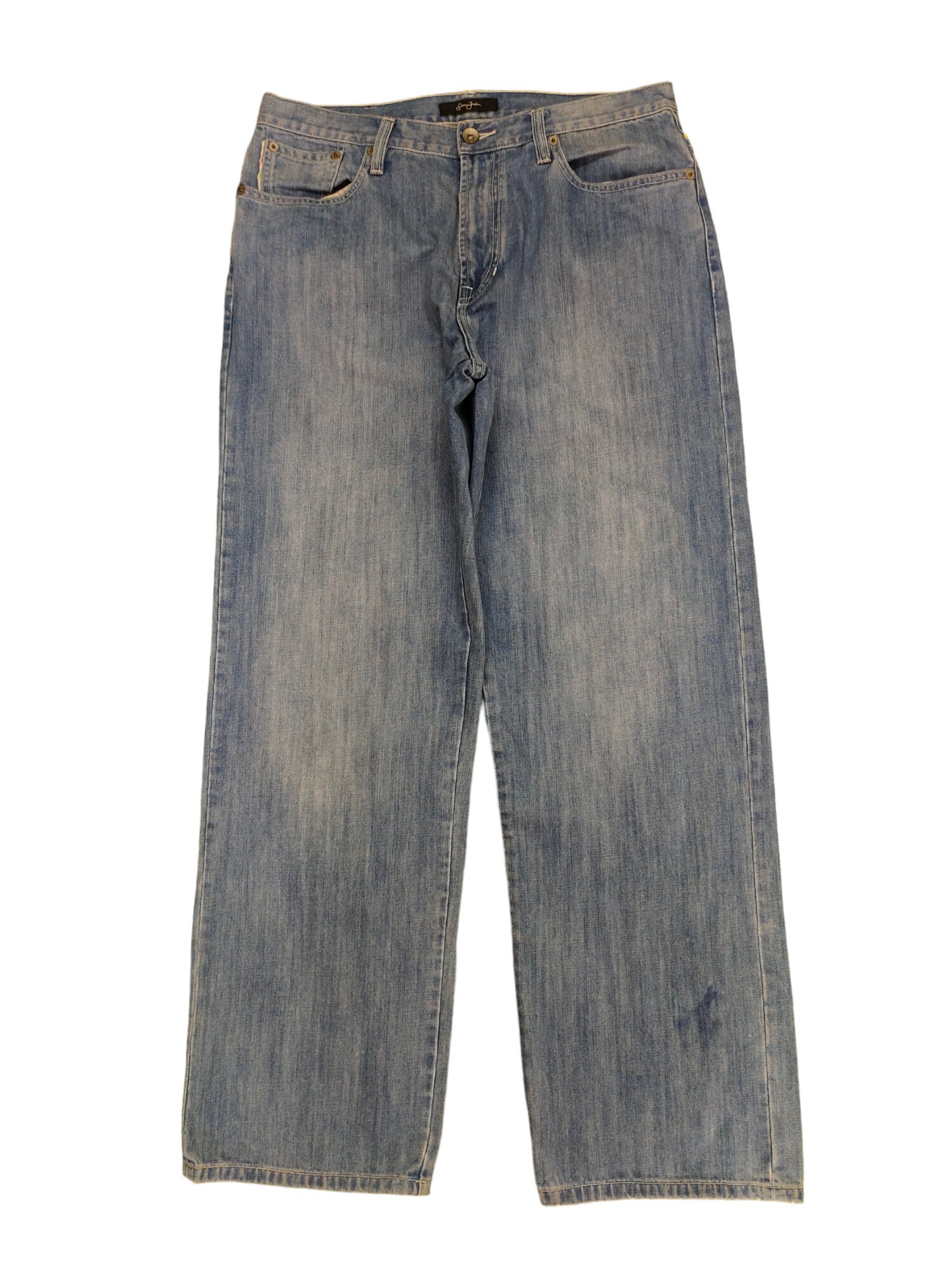 W34x32baggy Jeans Sean John Stripe Pocket Wide Leg Denim Y2k