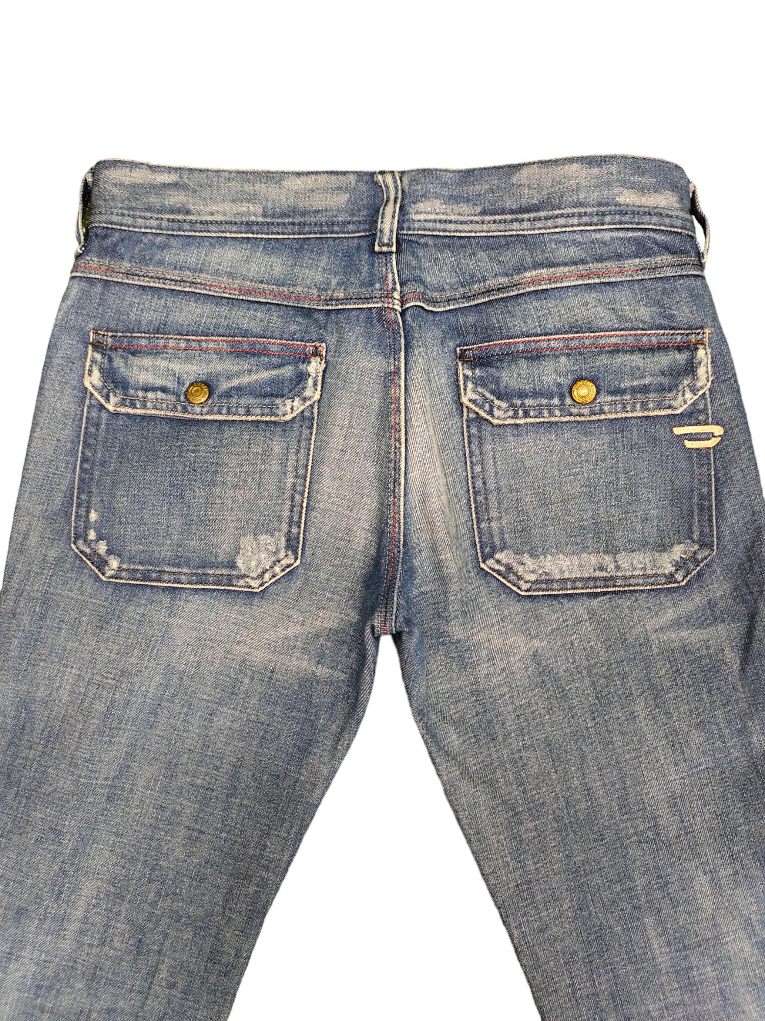 W27x28 Vintage Flare Jeans AW04 Diesel Distress Denim Boot Cut 
