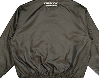 Vintage Calsonic Racing Team Embroidered Bomber Jacket - Size XL