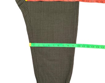 W32x21.5 Japanese Brand Kahki Pin Striped 3Q Trouser Pants