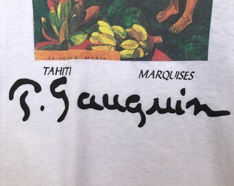 【ヴィンテージ】アートTシャツ　ポールゴーギャン　artタヒチ 90年代ヴィンテージ ポール・ゴーギャン タヒチアート Tシャツ