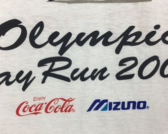 Vintage Japan Olympic Day Run 2000 Shirt Coca Cola & Mizuno Promo