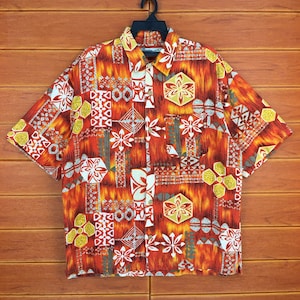Vintage 90s ONEILL Geometry Abstract Hawaiian Shirt / Aloha Wear Shirt / Rockabilly Shirt