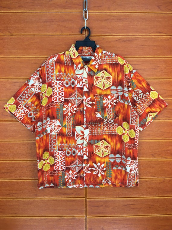 Vintage 90s ONEILL Geometry Abstract Hawaiian Shi… - image 1