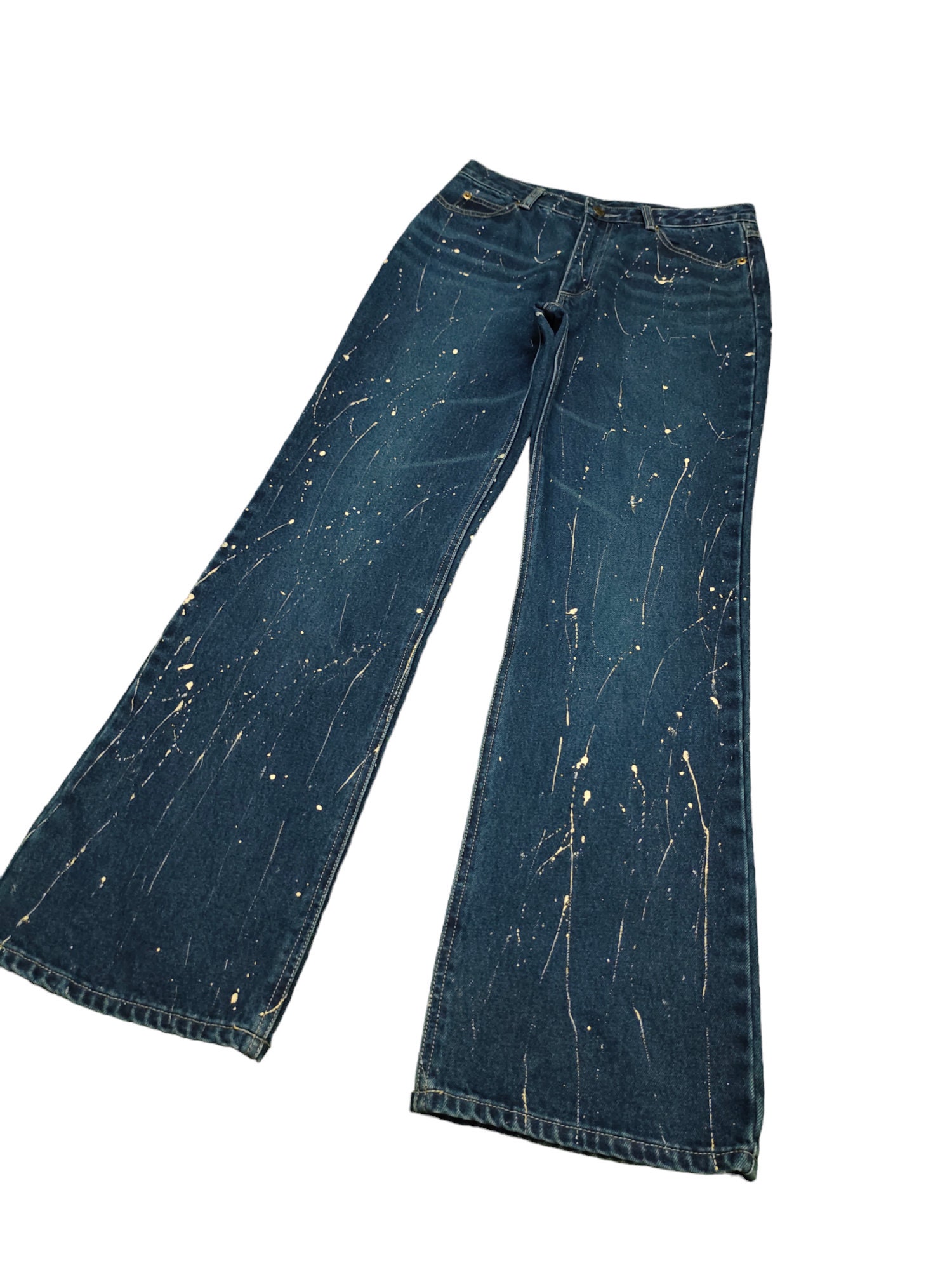 W28x30 Flare Jeans Girl Miku Painted Bootcut Y2k Vintage