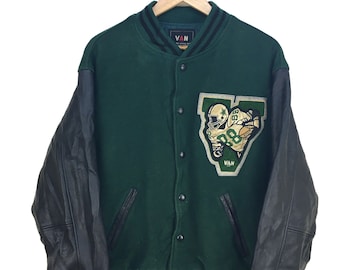 Vintage VAN JAC BASEBALL Varsity Jacket Leather/Wool / Size M
