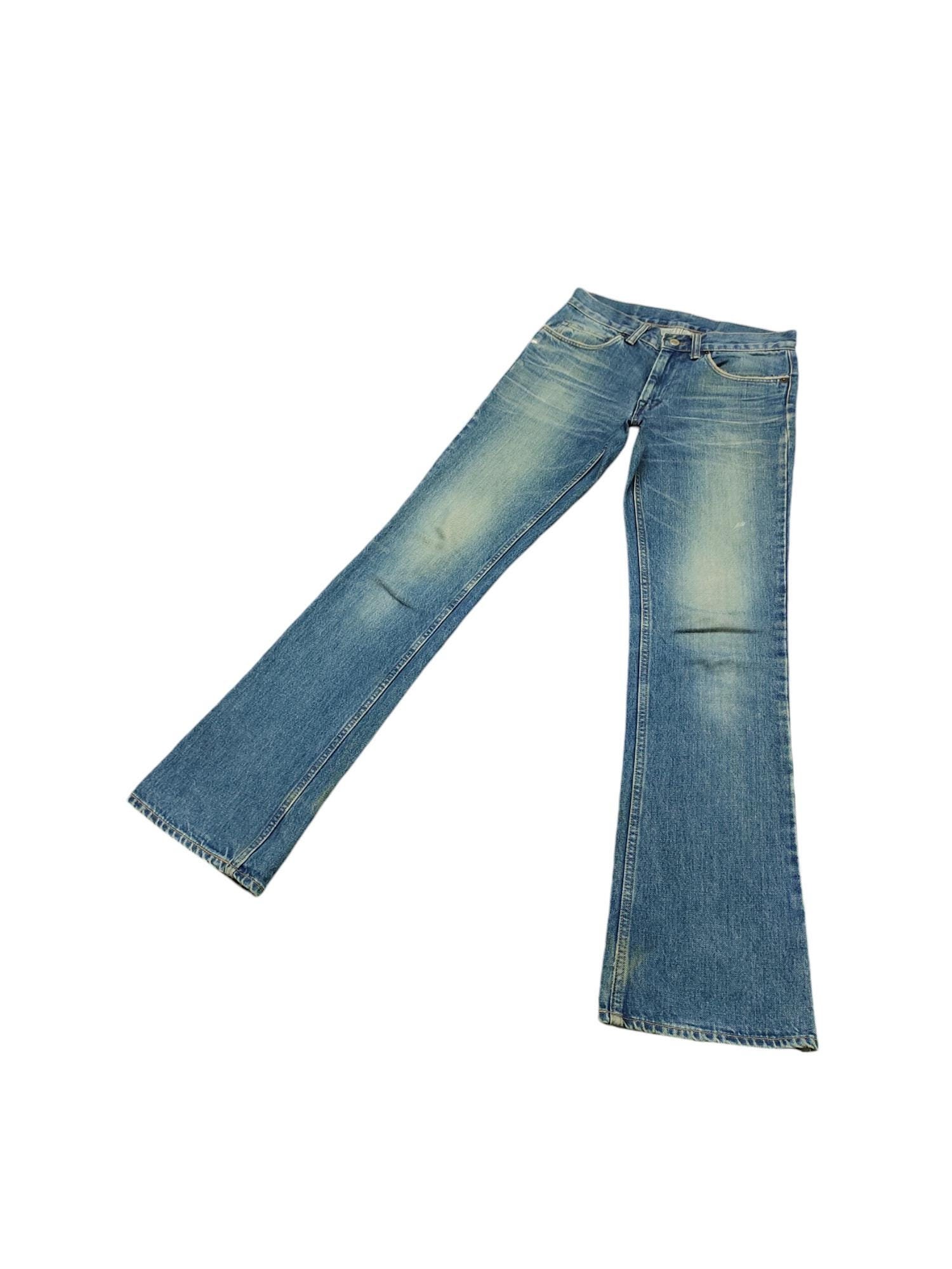 Blue Blue Japan Flare Jeans: Faded Denim, Clawmark Distress