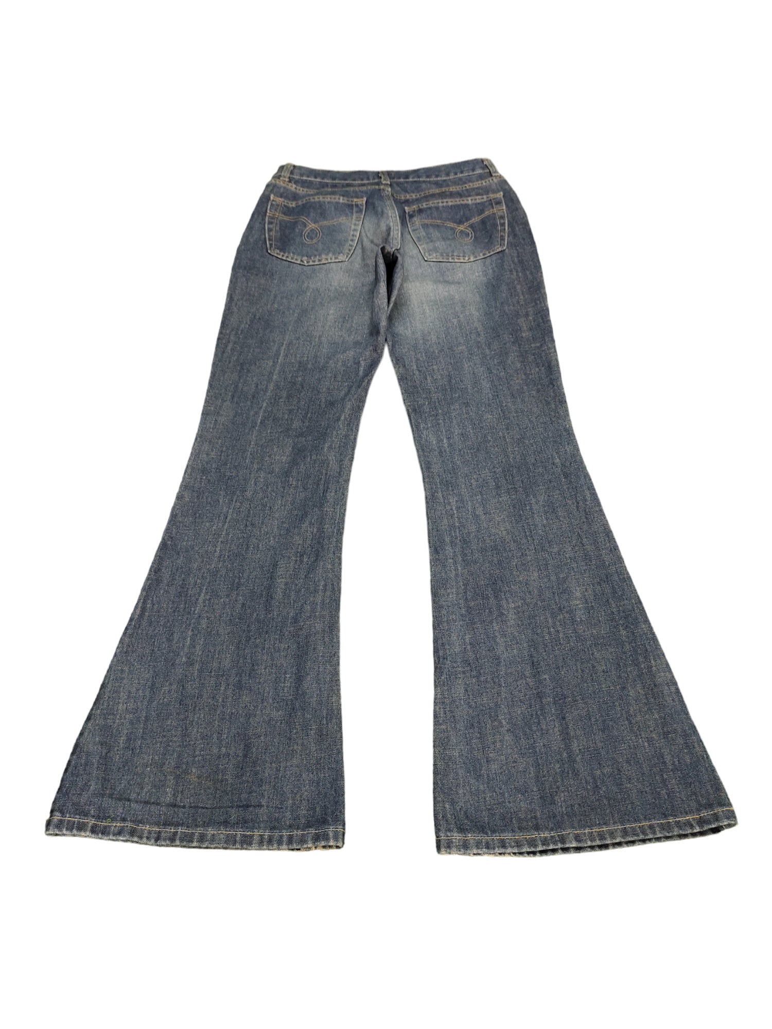 W28x32 Flare Jeans Fishbone Faded Boot Cut Bell Bottom