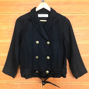 Vintage 90s United Bamboo Double Breasted Jacket / Women Jacket / designers Thuy Pham and Miko Aoki / Size M