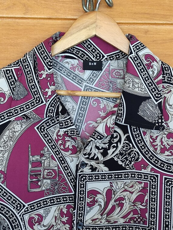 Vintage Japanese BnW Baroque Novelty Shirt / Baro… - image 4