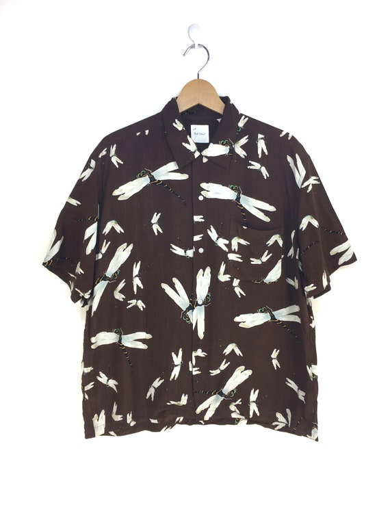 Vintage KARL HELMUT Dragonfly Rayon Hawaiian Shirt