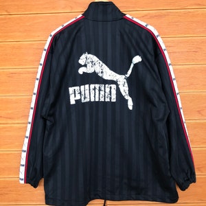 Vintage PUMA Side Tape Track Top Jacket / Puma Training Jacket / Puma Activewear Sportswear Jacket / Size L