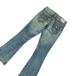 Flare Jeans True Religion Distress Faded Low Rise Boot Cut