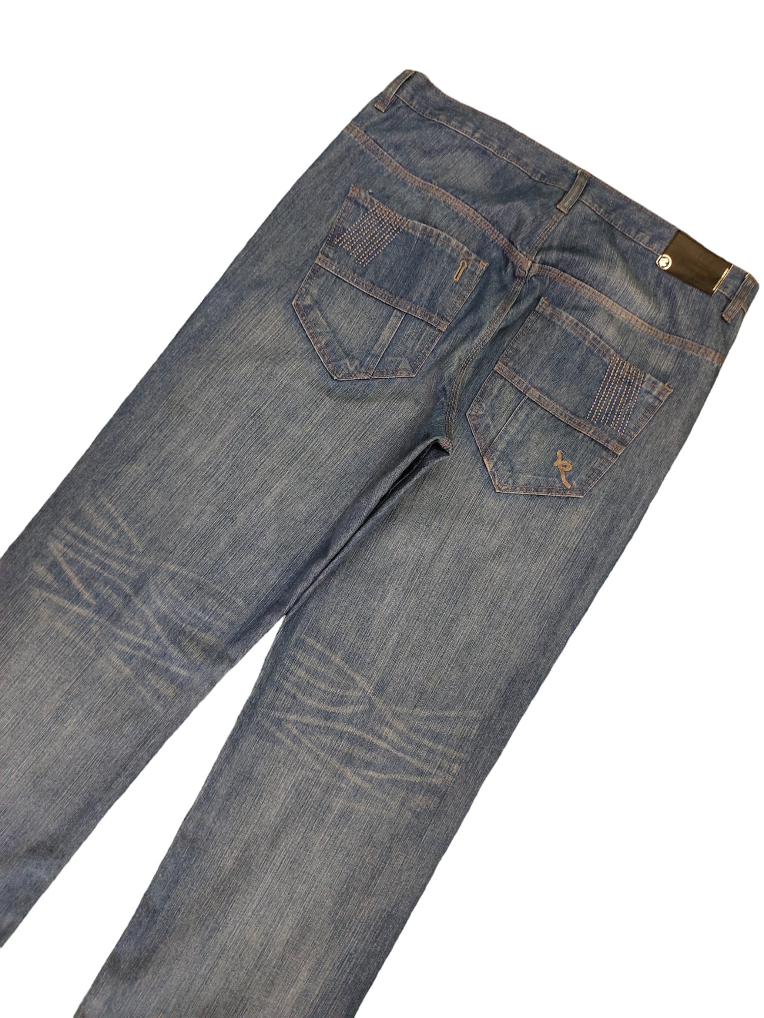 W38x34.5 Baggy Jeans Rocawear Emroidered Logo Wide Leg Jeans Y2k 