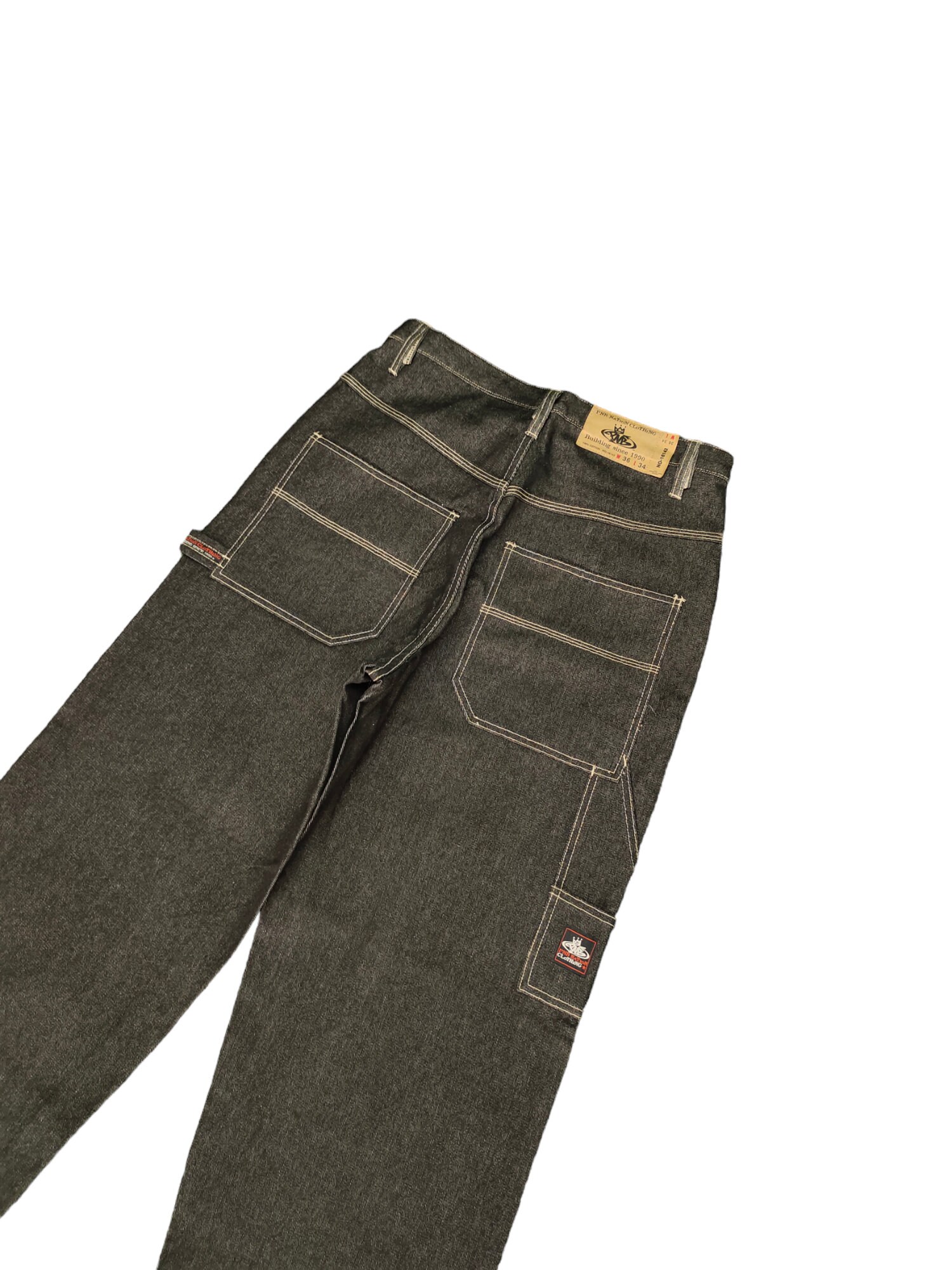 W34x33.5 Vintage Baggy Jeans Pnb Nation Carpenter Wide Leg W34x33.5 Vintage Baggy Jeans Pnb Nation Carpenter Wide Leg