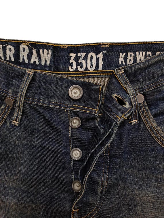 Vintage G-star Raw 3310 Jeans: Clawmark Distressed Denim (W30) - Etsy