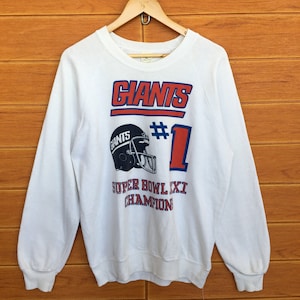 Vintage 80s NFL New York Giants Sweatshirt / Super Bowl XXI Champions New York Giants / New York Giants Crewneck Pullover Jumper / Size M