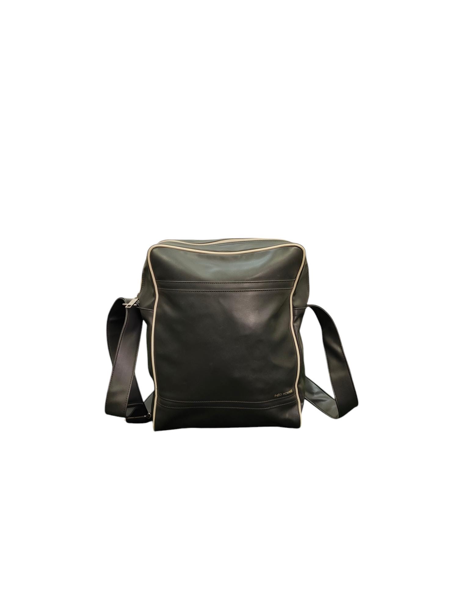 【TMV X DEINET】DIRECTOR'S HAND-PRINTED LEATHER BAG IN BLACK black leather crossbody bag Vintage Goth industrial