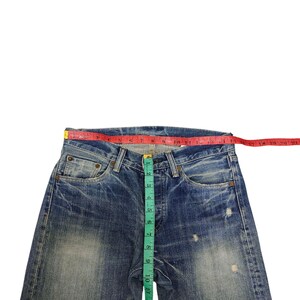 Pantalones vaqueros vintage Quadro Japan Clawmark con efecto desgastado, de mezclilla descolorida, Comme Des Garcons Undercover, cintura 30 imagen 8