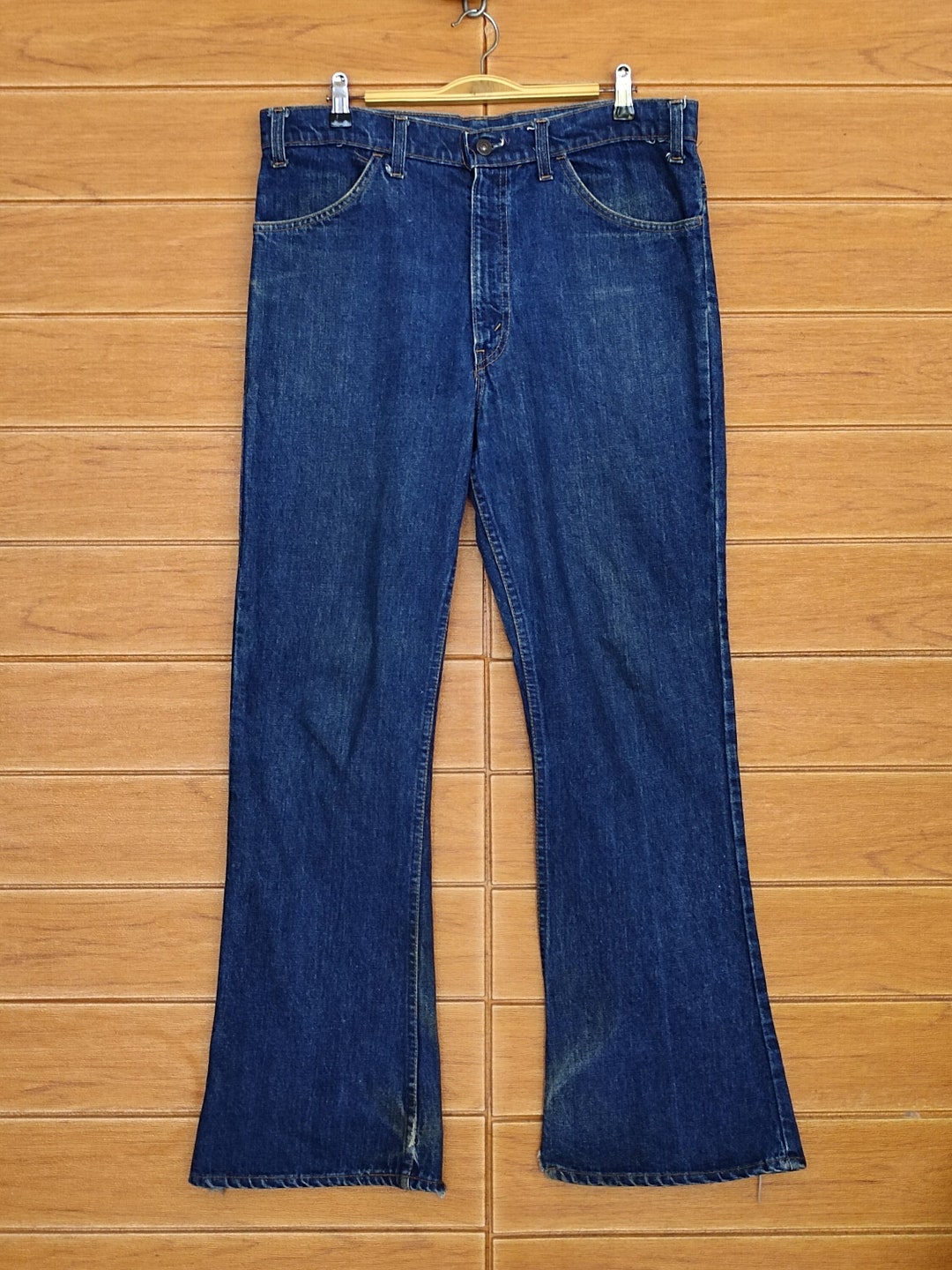 Vintage 70s Levi's 646 Flare Jeans - Orange Tag Denim (w34x30