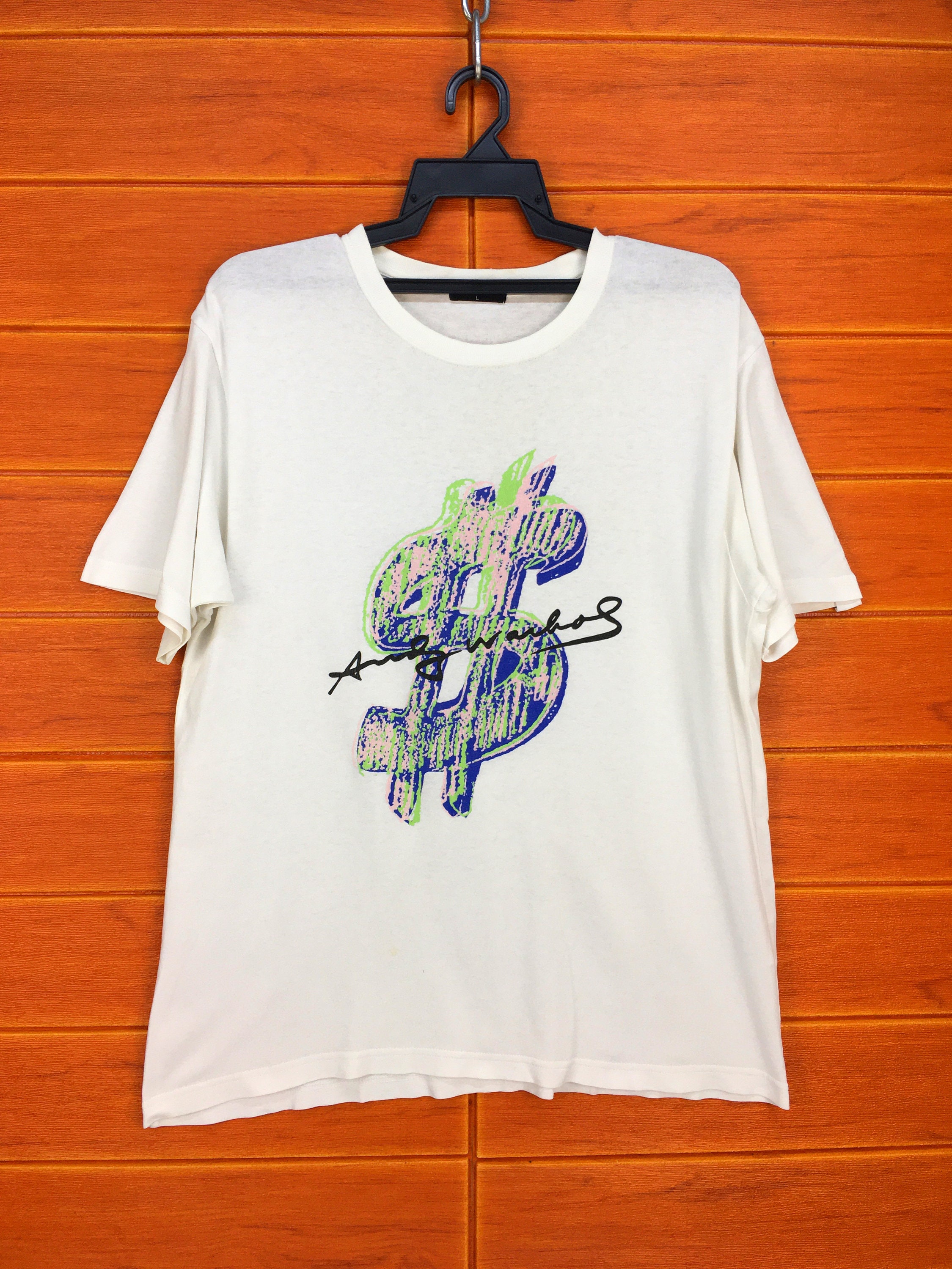 Vintage ANDY WARHOL Dollar Logo Pop Art T-shirt / Size L - Etsy