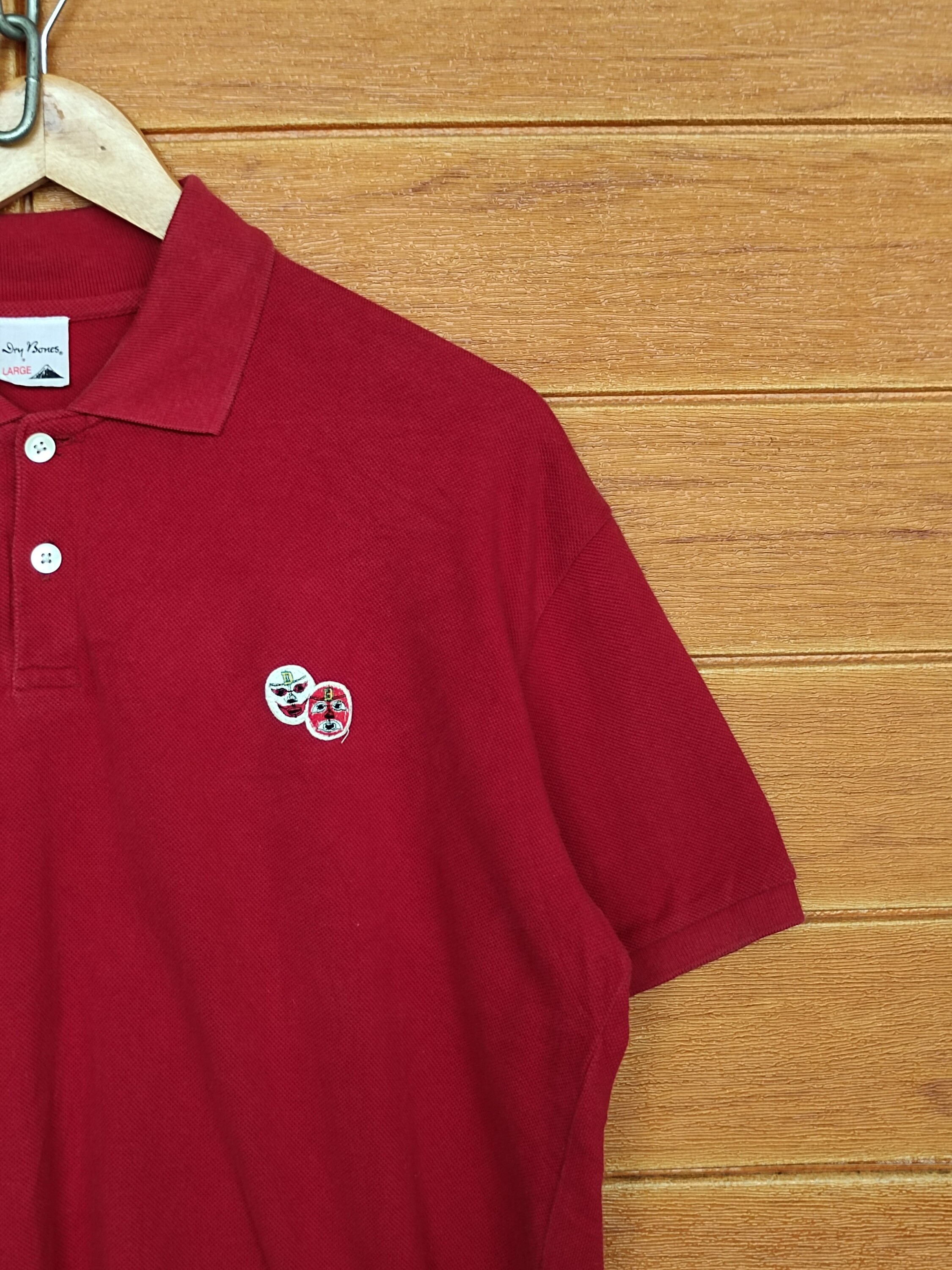 Vintage DRY BONES Red Polo Shirt / Dry Bones Japan