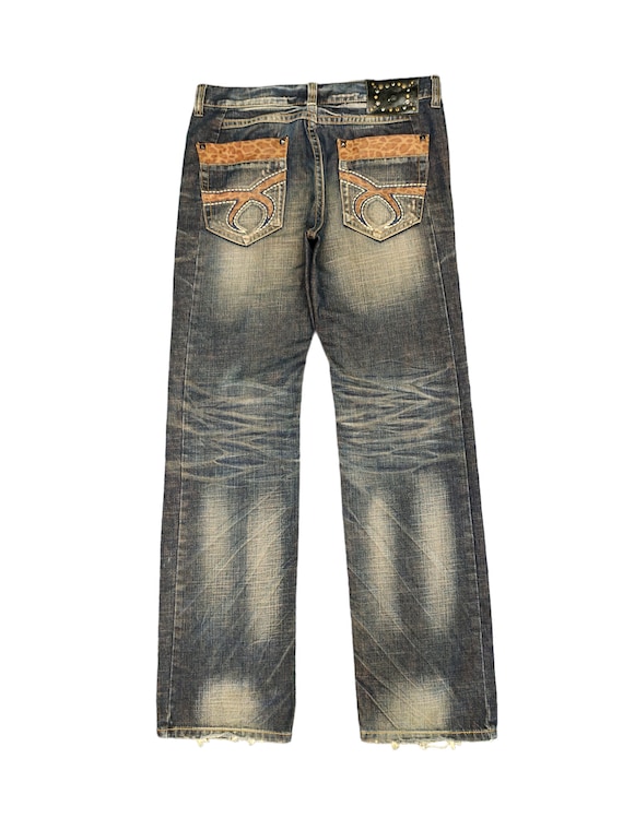 W32x34 Vintage Wide Leg Jeans Red Pepper Denim Rare Design W32x34 Vintage Wide Leg Jeans Red Pepper Denim Rare Design