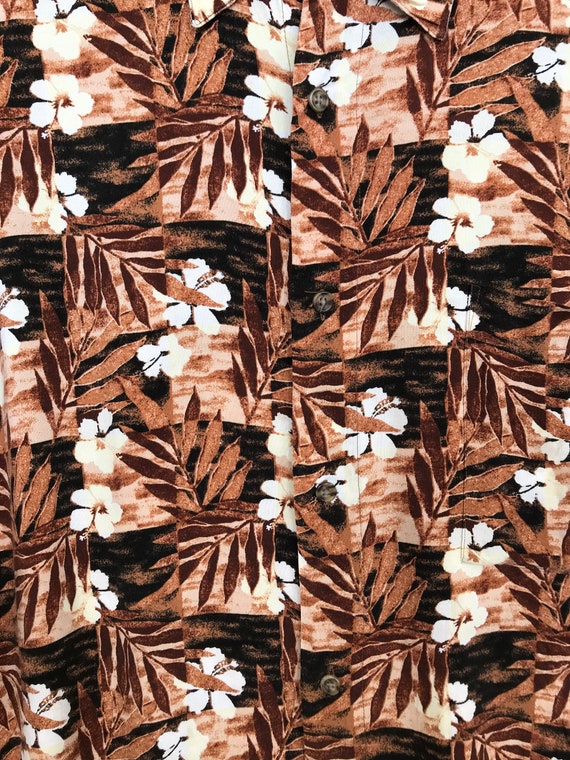 Vintage 90s Puritan Flowers Printed Rayon Hawaiia… - image 2