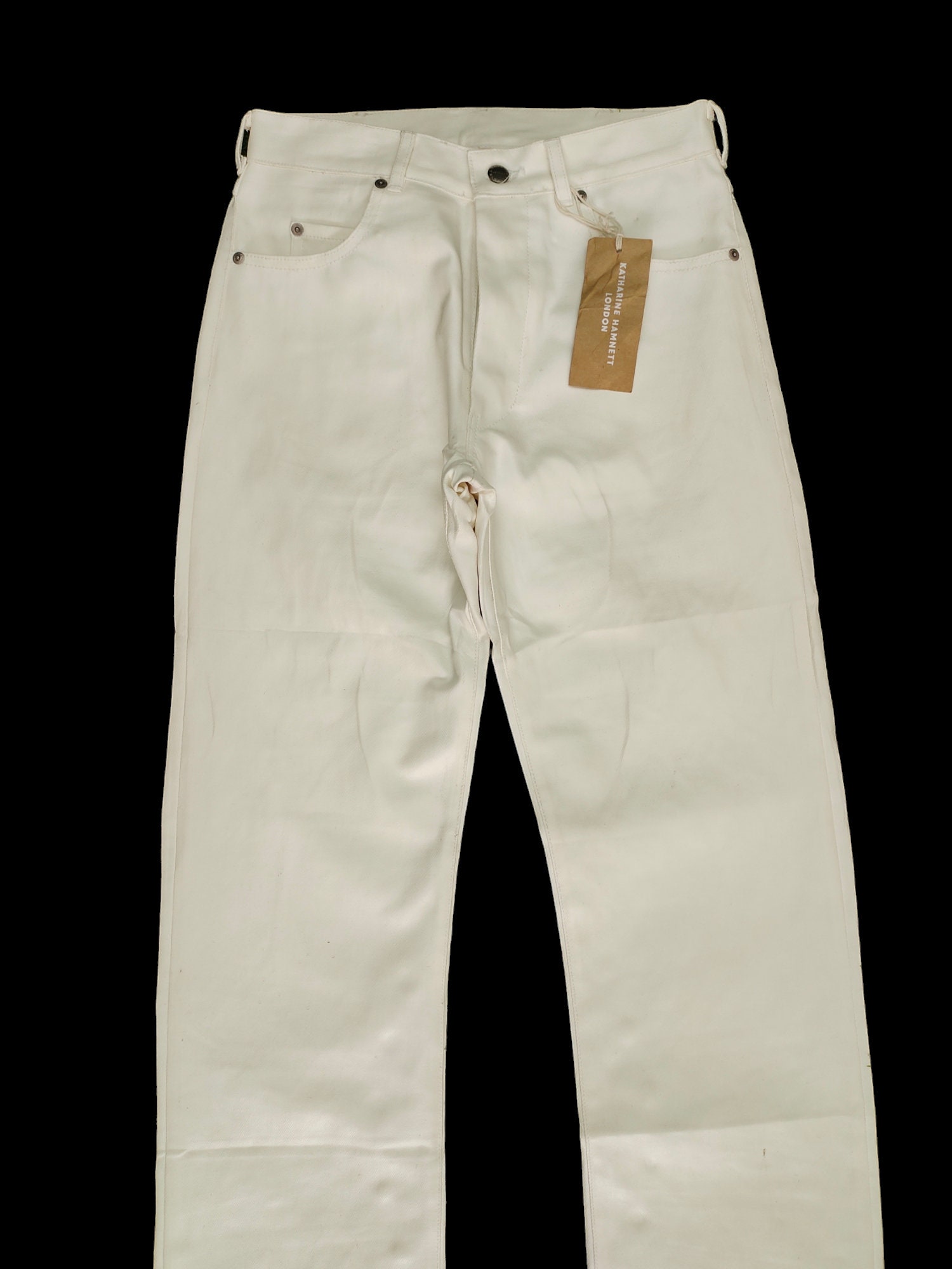 Vintage Katharine Hamnett London White Coated Denim Pants - Waist