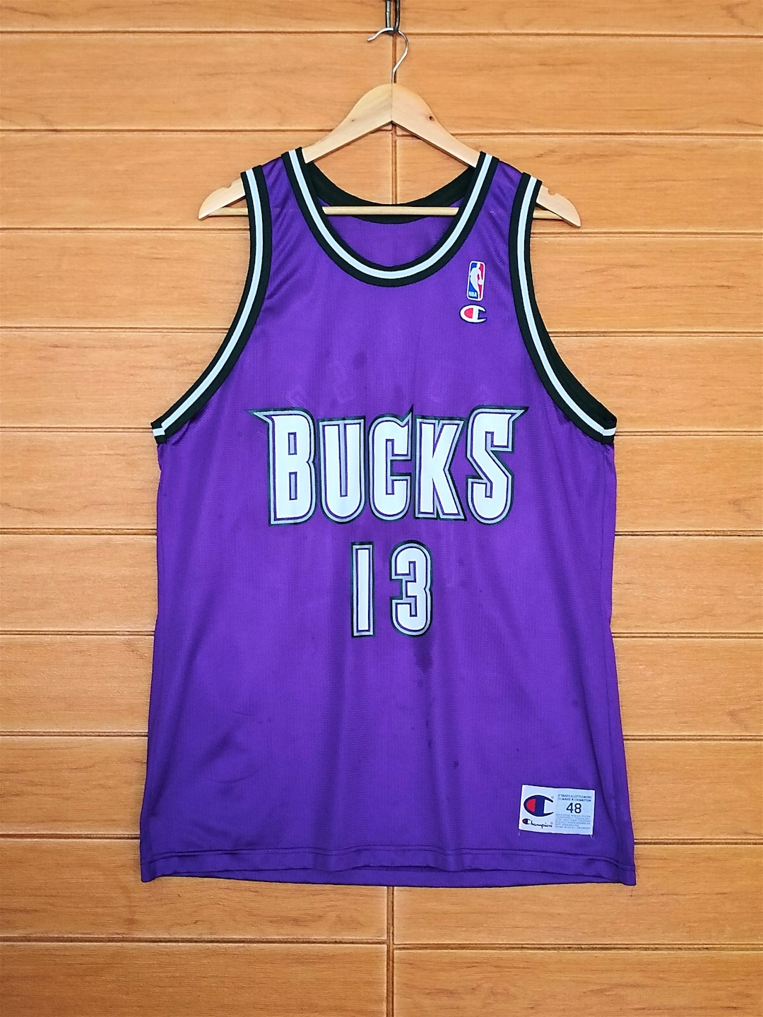 Vintage 90s Champion NBA Milwaukee Bucks Glenn Robinson #13 Jersey
