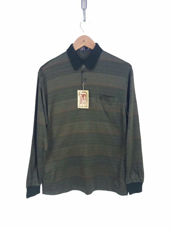 DAKS - DAKS GOLF シャツ DAKS GOLF ダックス 半袖シャツ ストライプ柄 ブルー系 メンズ L