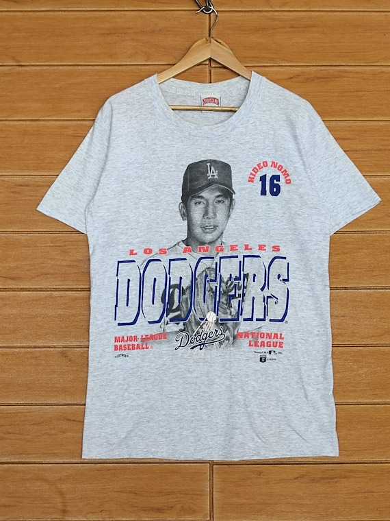 全国送料無料ギフト Dodgers LA 90s Vintage Hideo Mlb Nutmeg / T-shirt #16 Nomo 応援グッズ