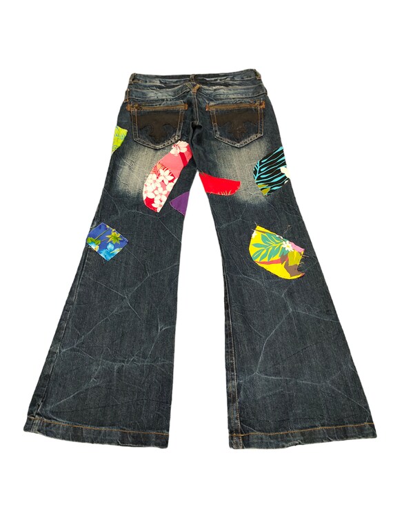 Flare Jeans Japan Patchwork Faded Boot Cut Y2k Lg… - image 8