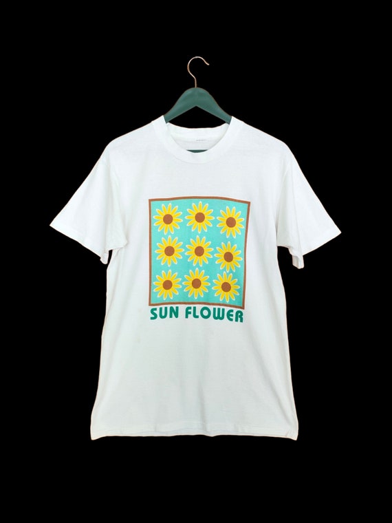 Vintage 90s Sun Flower Pop Art T-shirt / Hippie / Acid House  