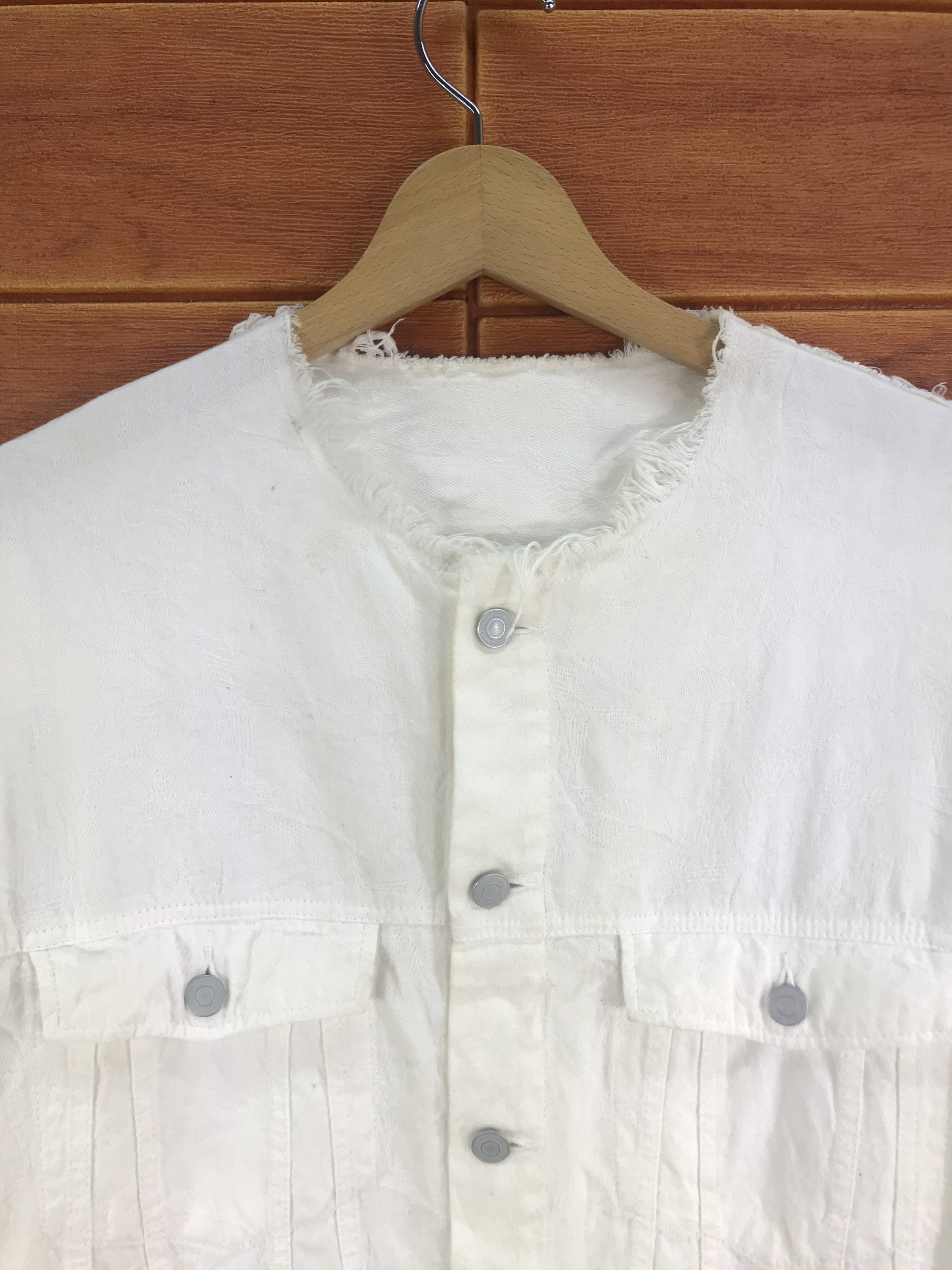 Vintage Iroquois Neckless Denim Jacket / Made in Japan / Japanese 