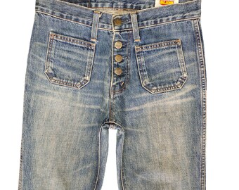 Vintage Big John Flare Jeans: 90s Japanese Denim, Waist 28 - Etsy