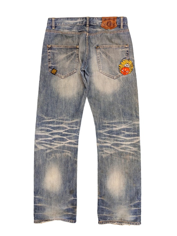 W34x32 Vintage Y2k Jizo-bosatsu Embroidered Jeans Karakuri W34x32 Vintage Y2k Jizo-bosatsu Embroidered Jeans Karakuri